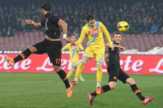 Al 33' Napoli in vantaggio: Benatia manca l'intervento, Callejon è solo e può colpire di testa: è l'1-0. Ansa